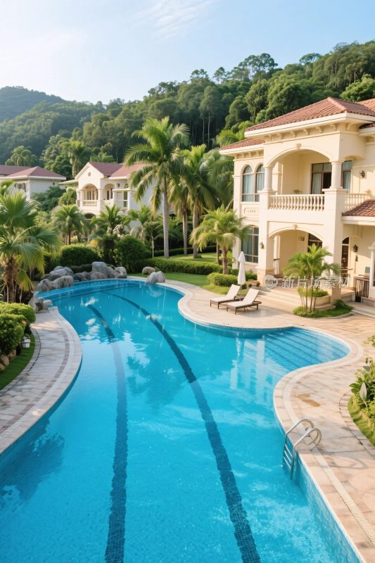 豪华泳池别墅景观