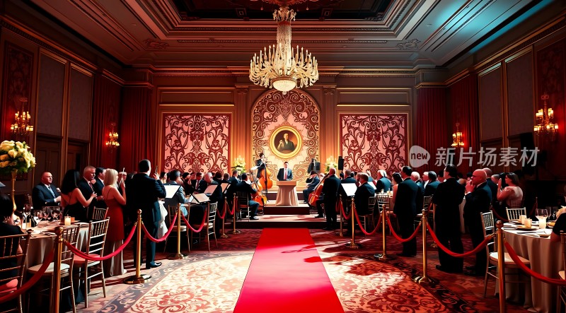 红毯盛宴华丽大厅里的音乐盛会