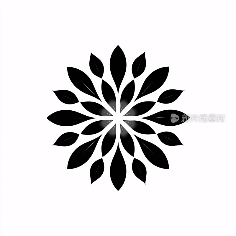 黑白对称花朵图案