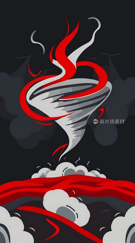 红色旋风卷起云层