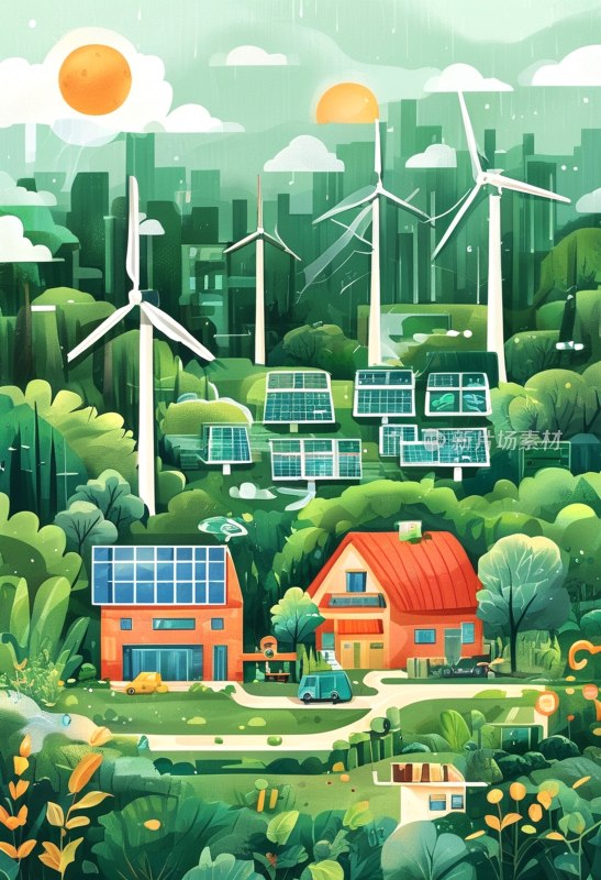 环保能源画卷