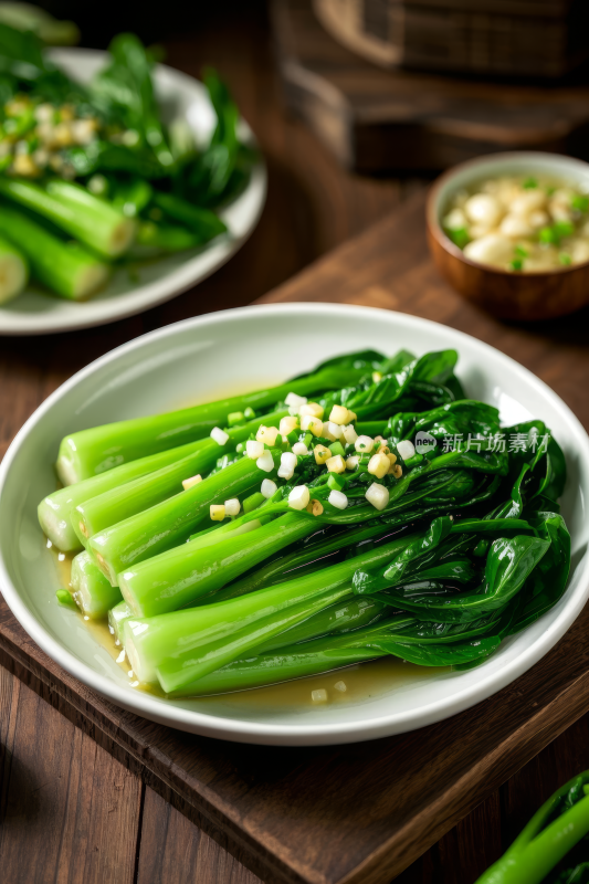 白灼菜心中国传统经典美食中式家常美味食物