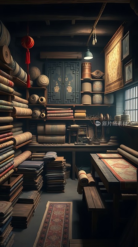 古色古香布料店