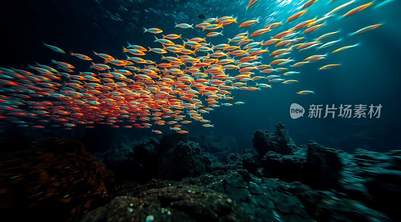 海洋之舞鱼群在水下优雅游动
