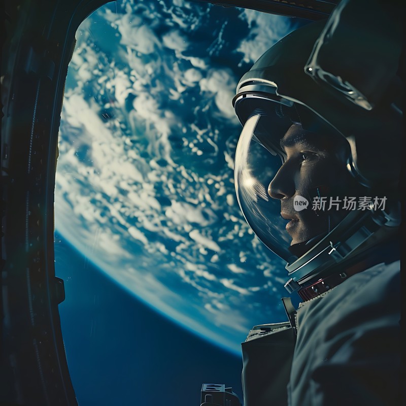 宇航员凝视地球