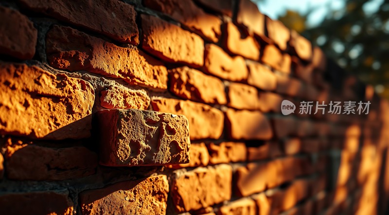 阳光下的红砖墙