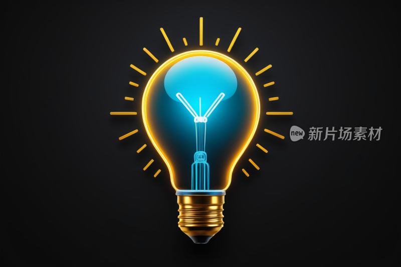 一个灯泡里面一个发光的灯泡高清图片