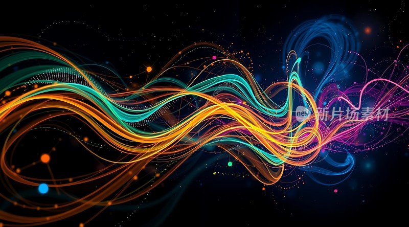 五彩斑斓的光彩线条