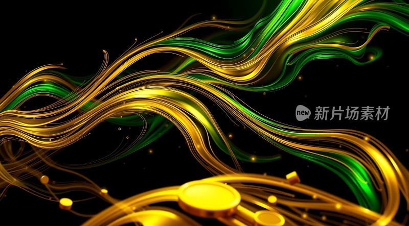 金绿交织流光溢彩的新片场素材