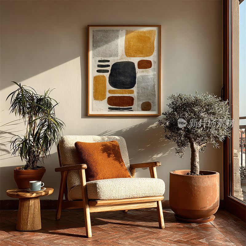 温馨室内角落装饰场景