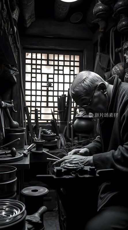 匠人专注手工制作传统工艺传承不息