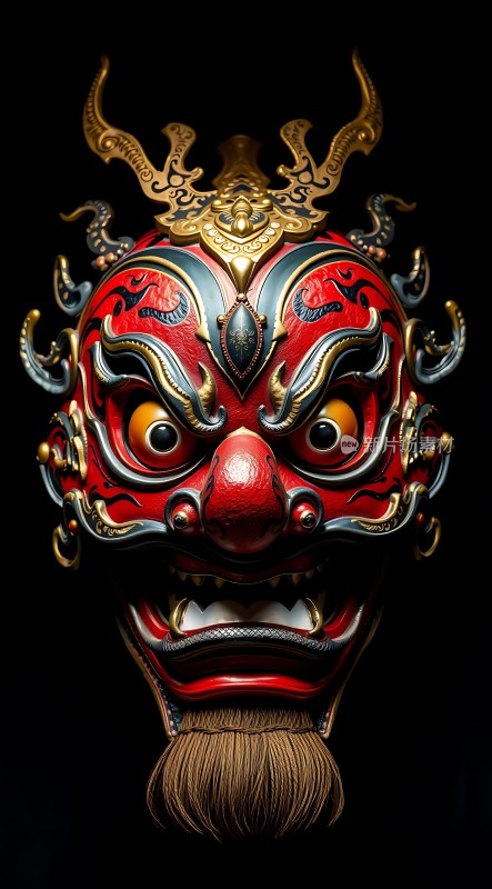 红色面具金色装饰威武壮观