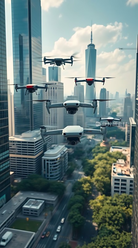 无人机编队飞越城市天际线