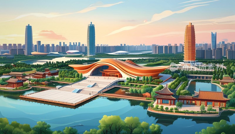 郑州如意湖景致