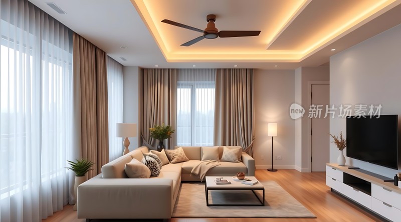 现代简约客厅温馨舒适生活空间