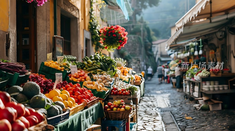 阳光下的蔬果集市