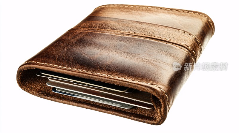 棕色皮质钱包展示