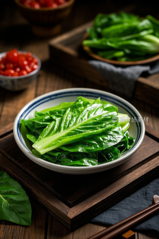 炒油麦菜中国传统经典美食中式家常美味食物