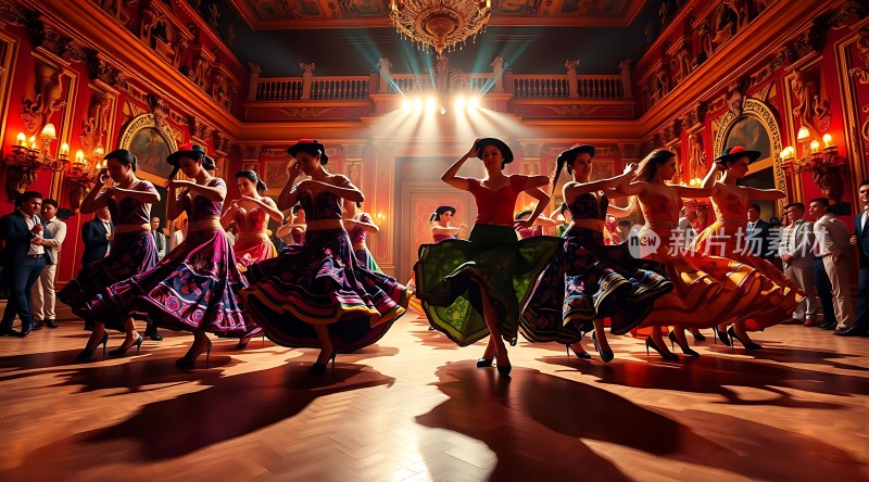 华丽舞厅里的精彩舞蹈表演