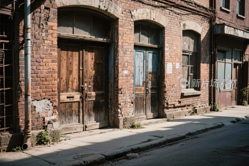 老旧砖房与木门街景