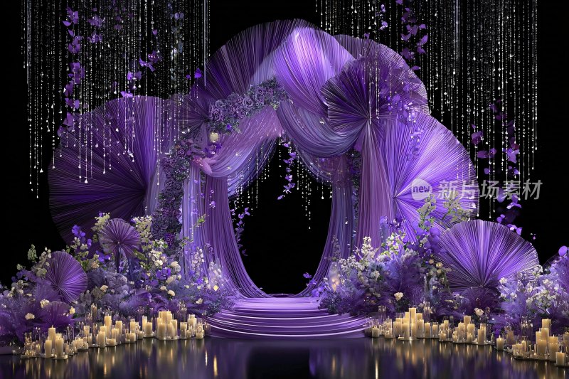 紫色梦幻婚礼场景布置