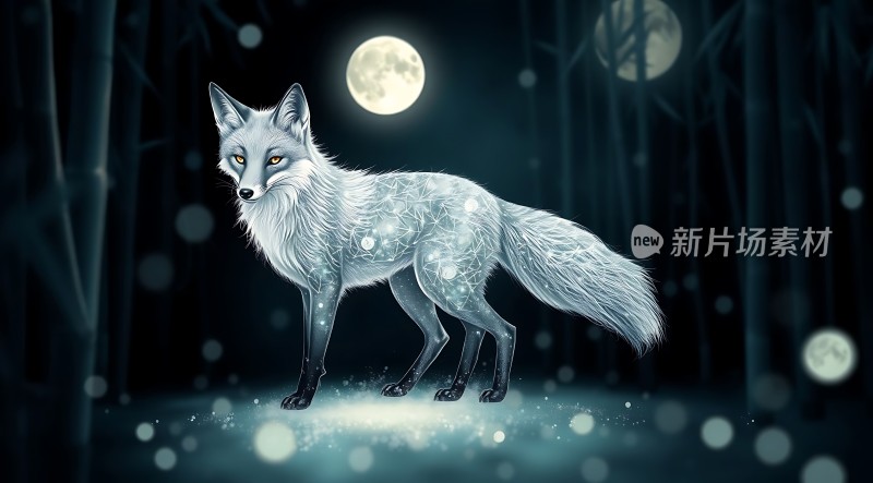 冰蓝月光下的神秘狐狸