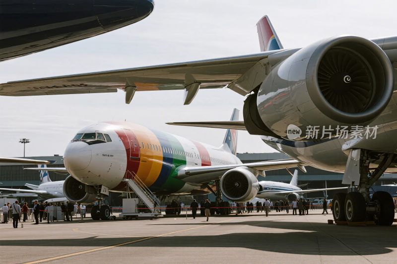 机场停机坪飞机群