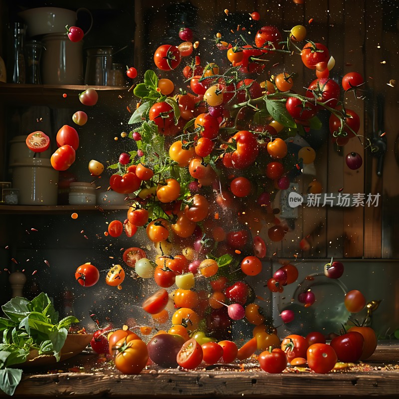 番茄飞舞色彩缤纷生机勃勃