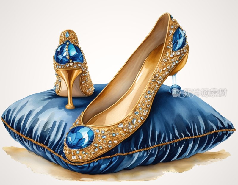 水晶拖鞋童话插画