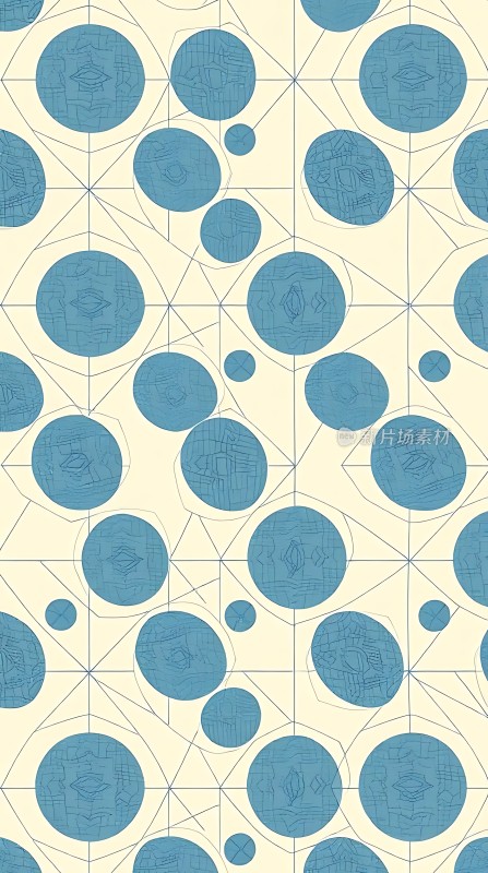 蓝色圆圈几何图案