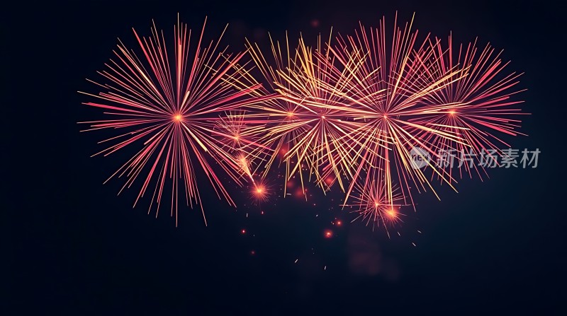 夜空烟花绽放色彩斑斓璀璨夺目