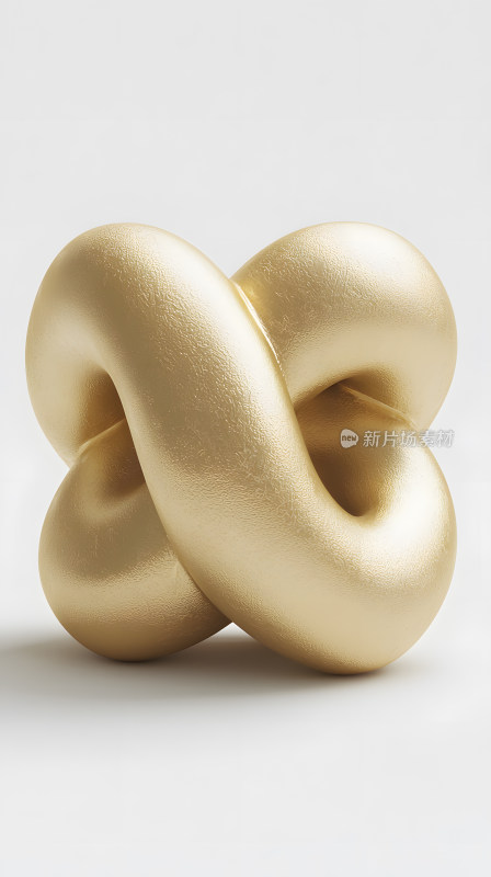 展出优雅金色抽象雕塑