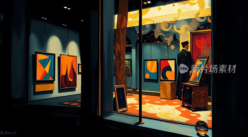 艺术馆之夜色彩与光影的交响曲