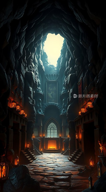 黑暗洞穴中的神秘光芒