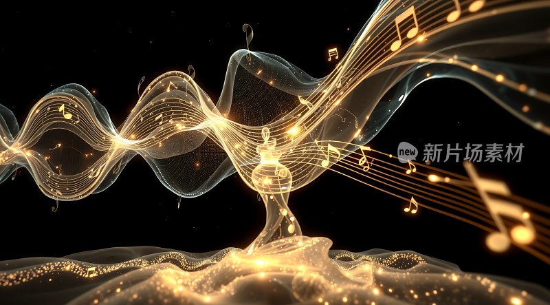 金色音符旋律舞动