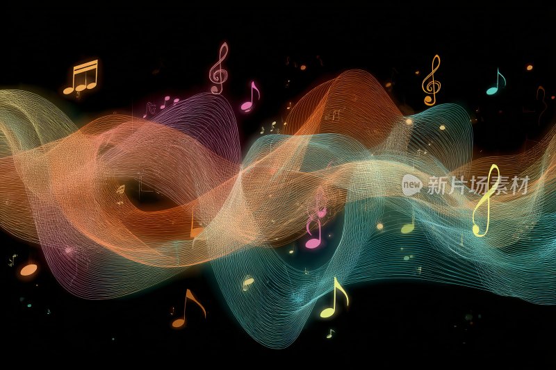 动感音乐波浪插画