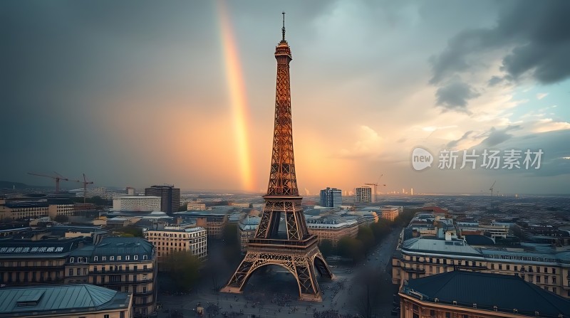 埃菲尔铁塔下的彩虹奇观