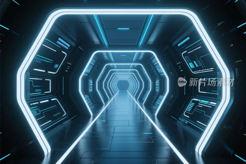 未来科技通道插画