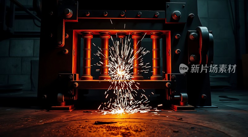 工业火花四溅机械力量尽显