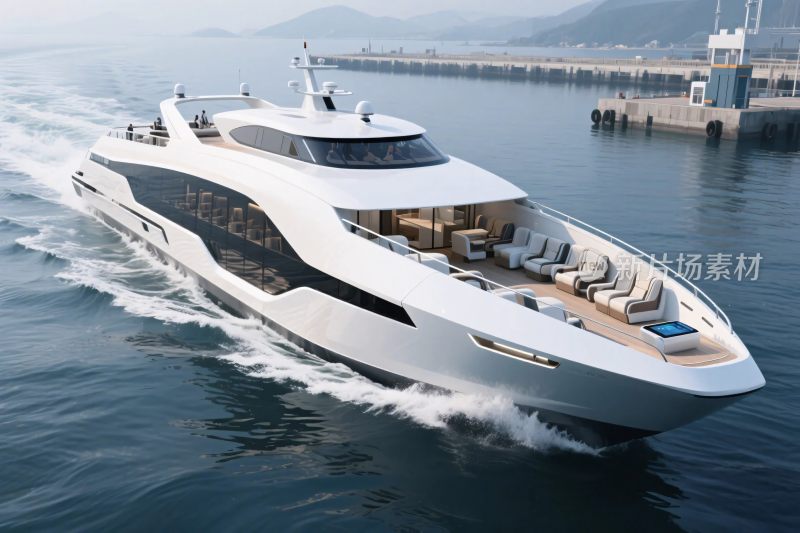 豪华游艇航行景象