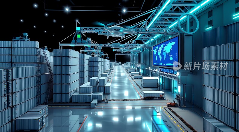 未来物流中心智能仓储与无人机配送