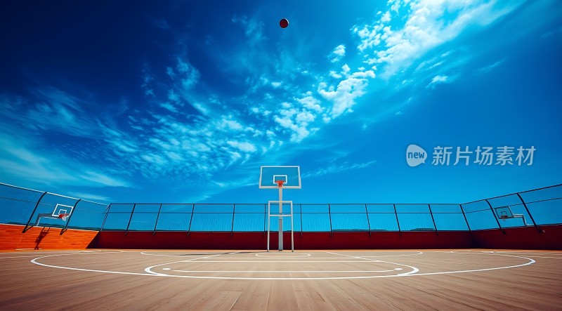 蓝天下的篮球场