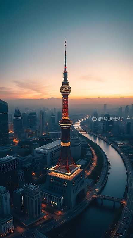 东方明珠与城市夜景