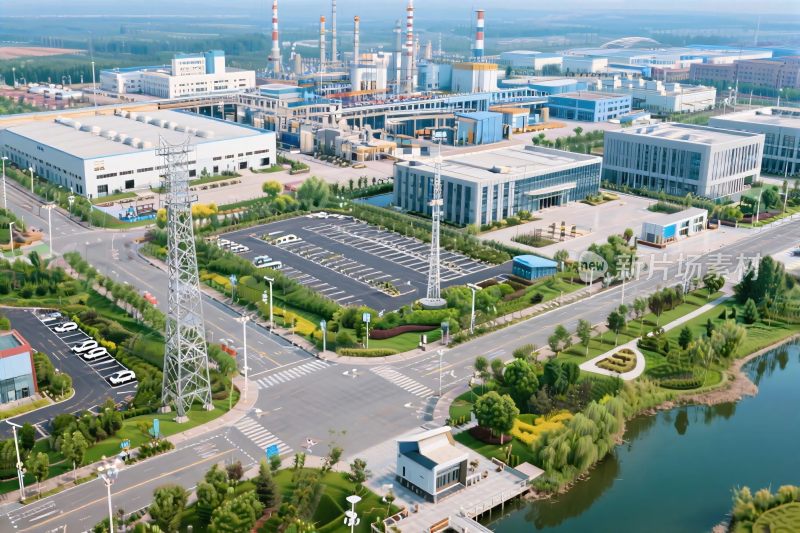 工业城区航拍全景图