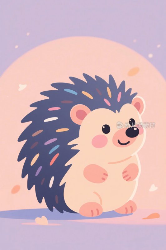 可爱卡通刺猬插画