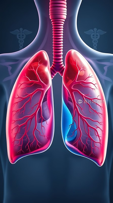 肺部血管清晰展示呼吸系统解剖图解