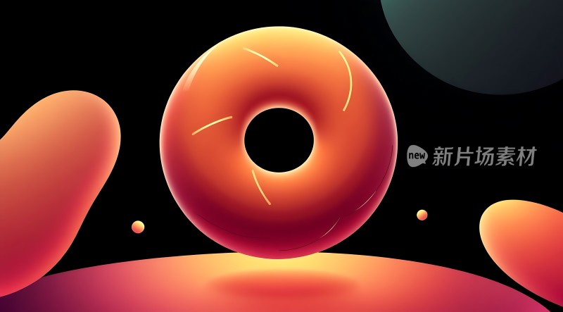 新片场素材橙红甜甜圈