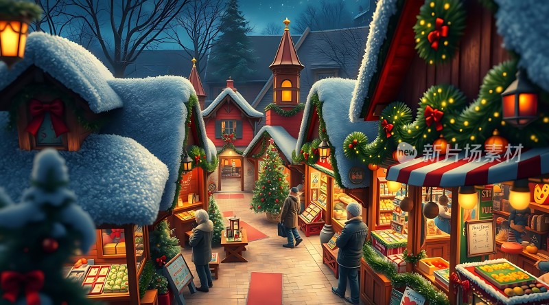 圣诞集市温馨夜市