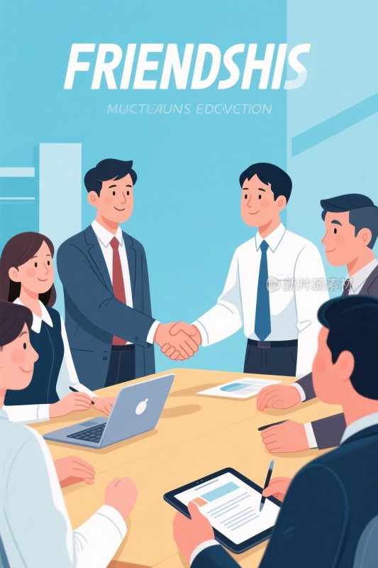 商务合作握手场景