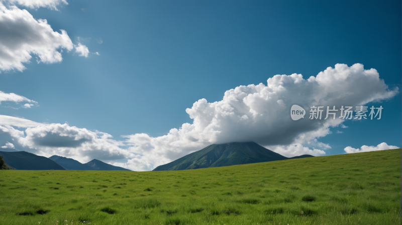 一片绿草如茵的田野高清风景图片